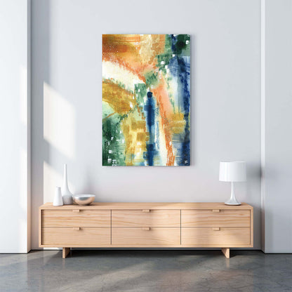 Watercolour metal print displayed in a beautiful home