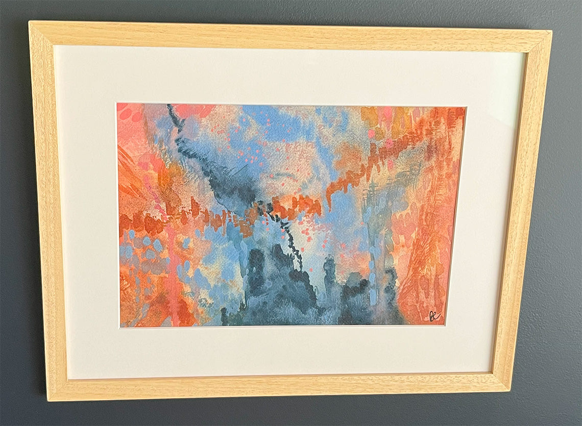 Framed Watercolour Abstract called Conundrum